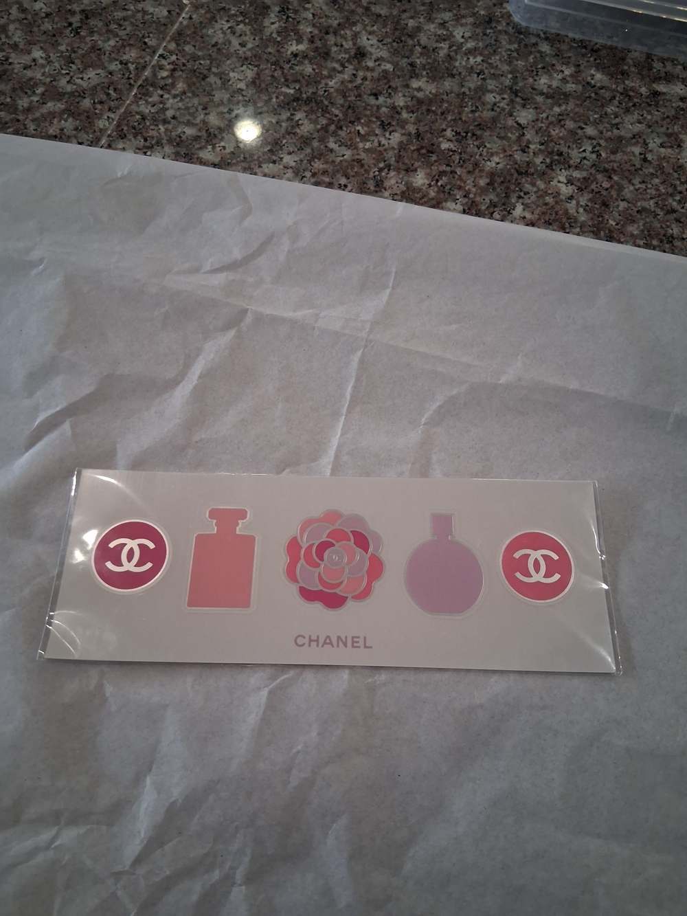 CHANEL GWP Pink Camellia & Perfume Sticker Set.New